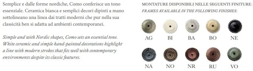 Aplica de perete clasica realizata manual din ceramica COMO