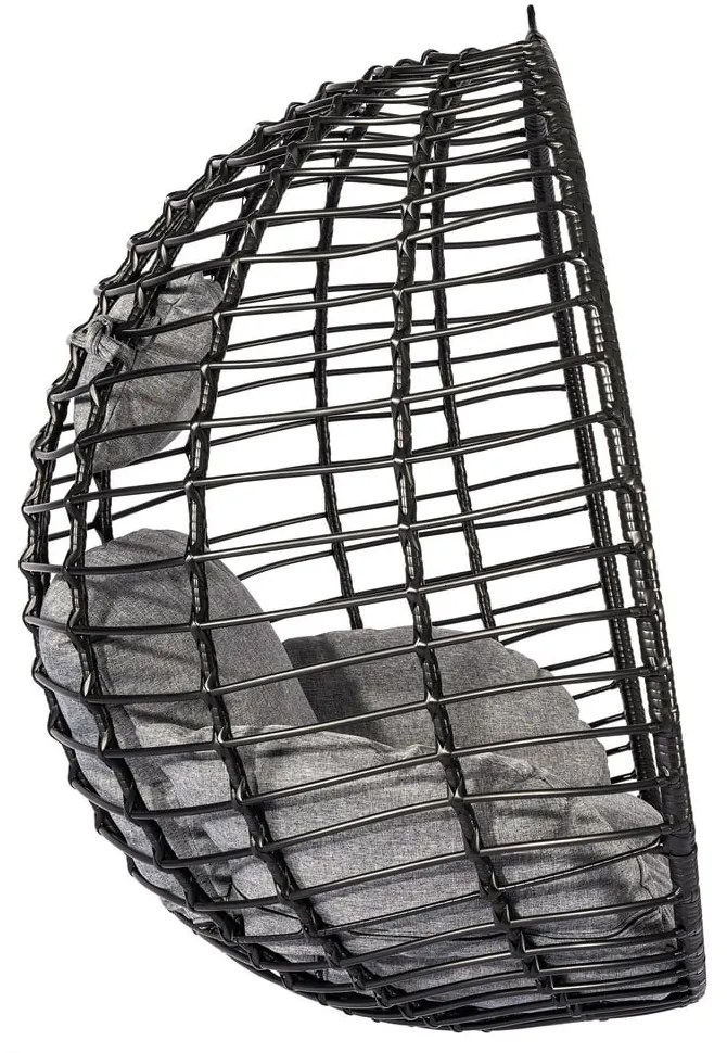 Fotoliu suspendat din ratan artificial Bonami Selection Mila, negru