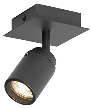 Spot de baie modern negru pătrat IP44 - Ducha