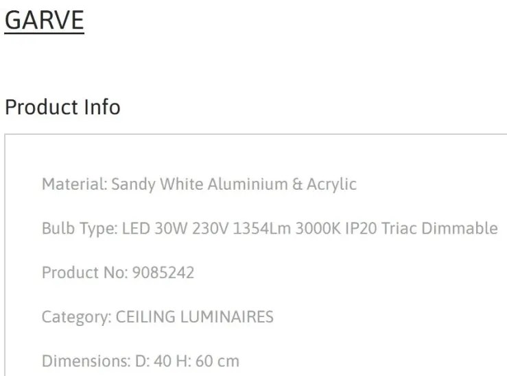 Lustra LED aplicata ajustabila GARVE alba 30W