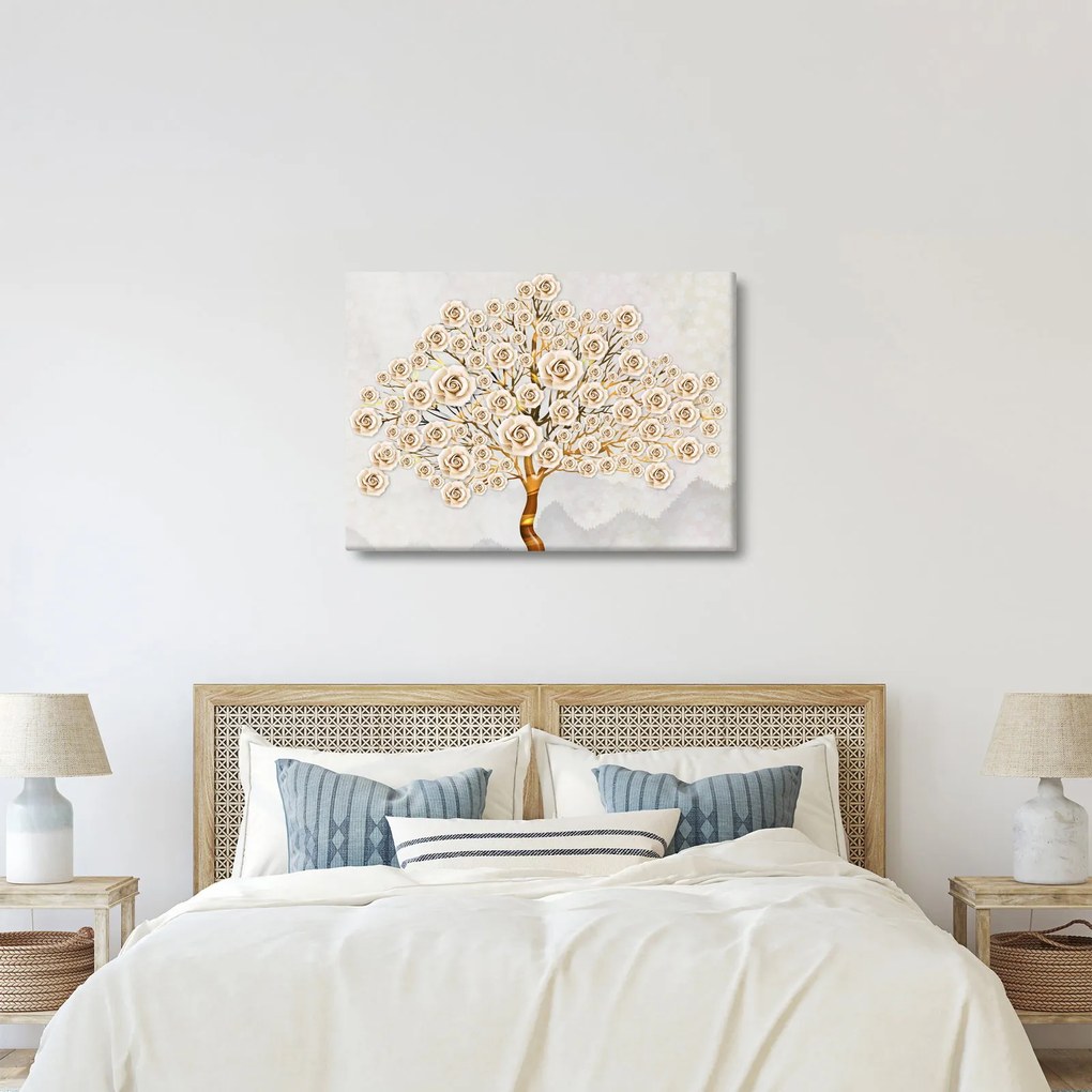 Tablou cu copac cu flori (70x50 cm)