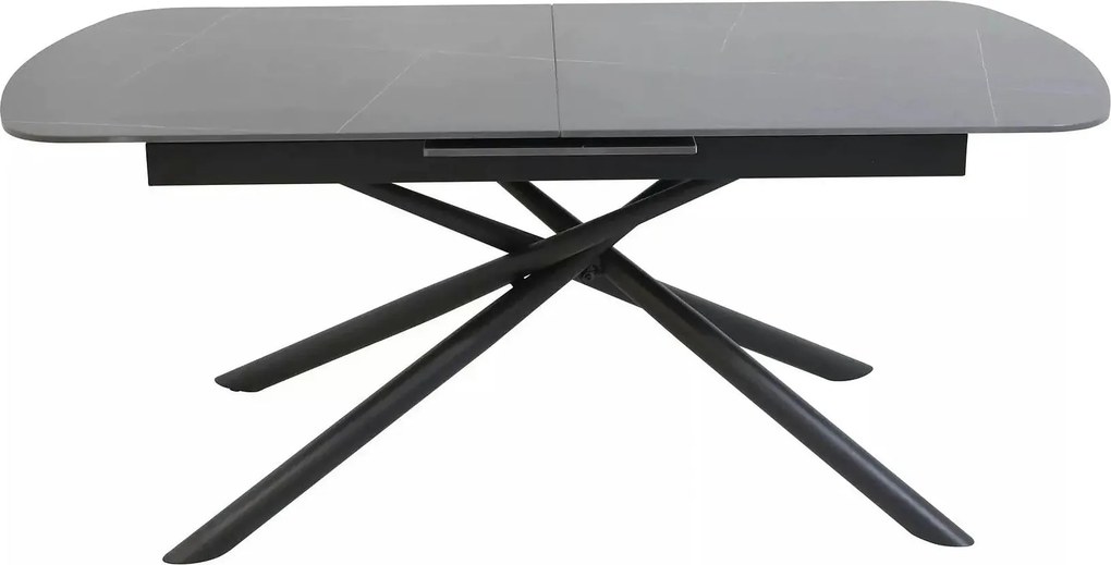 Masa extensibila VECTOR, negru mat cu efect de marmura, ceramica/metal