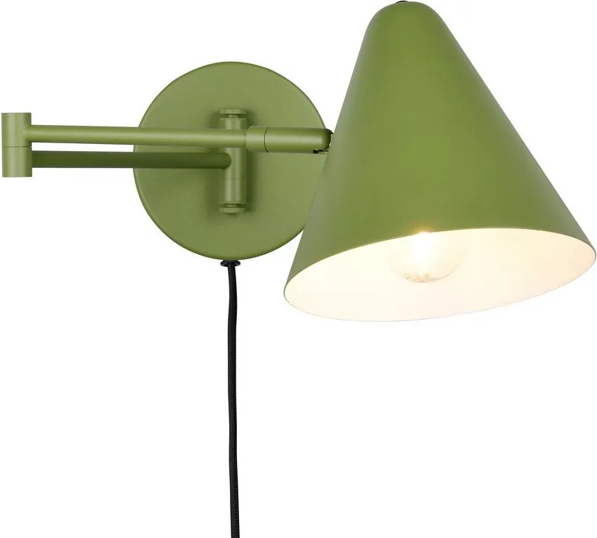 Aplică de perete verde cu structură flexibilă cu alimentare la priză ø 15 cm Cosima – Trio