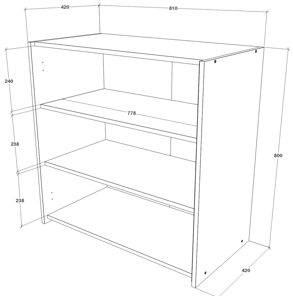 Comoda haaus Malmo, 2 Usi, Stejar Alb/Antracit, 81 x 42 x 80 cm