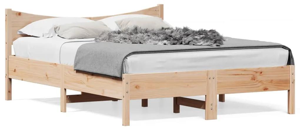 844745 vidaXL Cadru de pat, 135x190 cm, lemn masiv de pin