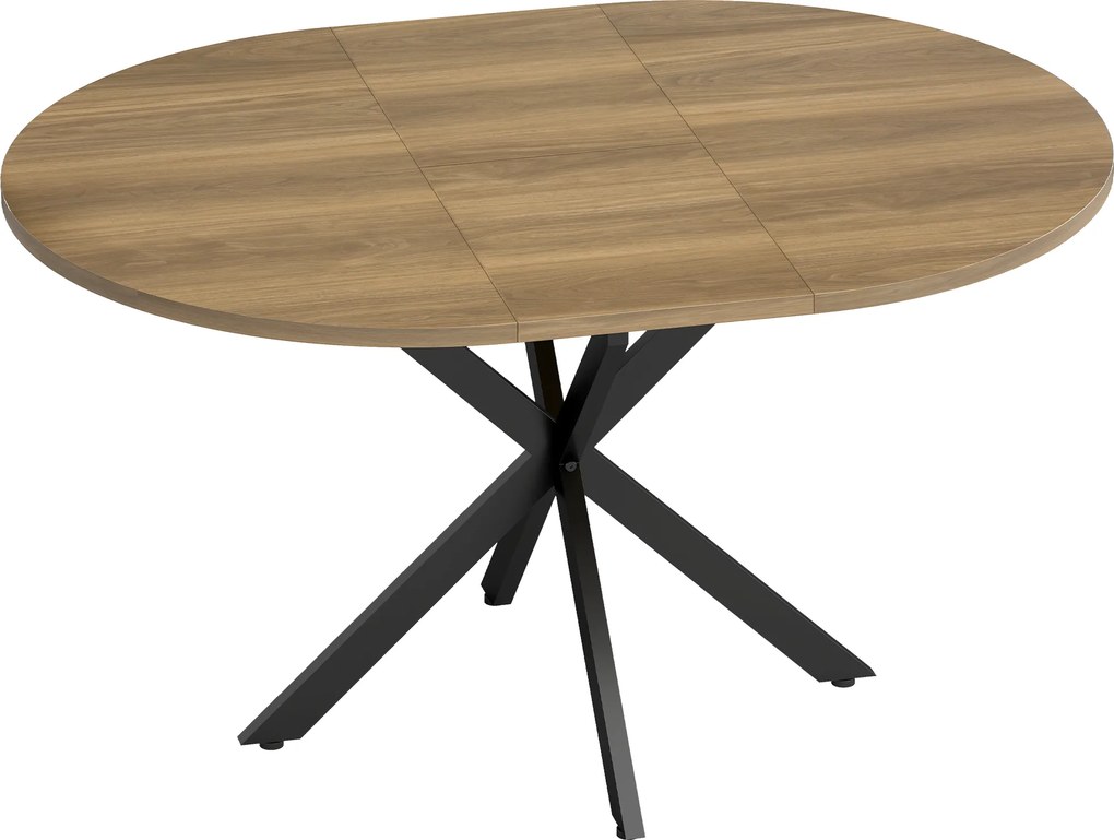 HOMCOM Masă de Sufragerie Extensibilă cu Picior în Formă de X, 100-135cm, Maro | Aosom Romania