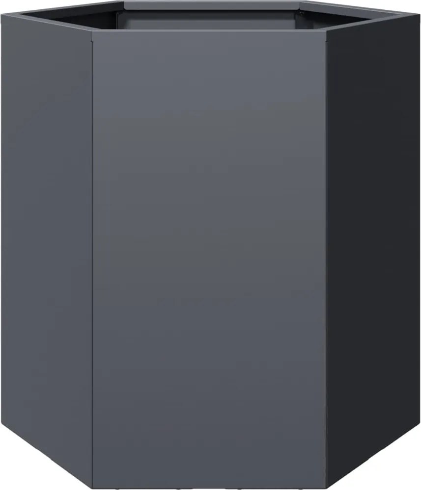 vidaXL Jardinieră de grădină antracit 46x40x45 cm oțel hexagonal