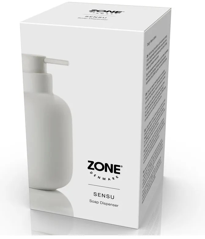 Dozator de săpun lichid alb din gresie ceramică 300 ml Sensu – Zone