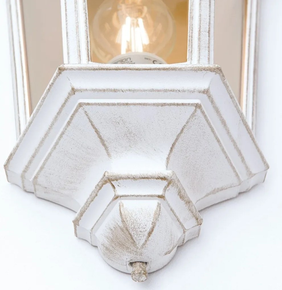 Aplica de perete exterior stil clasic IP43 Puchberg AL 11K/82505 weiß-gold/rauch OR