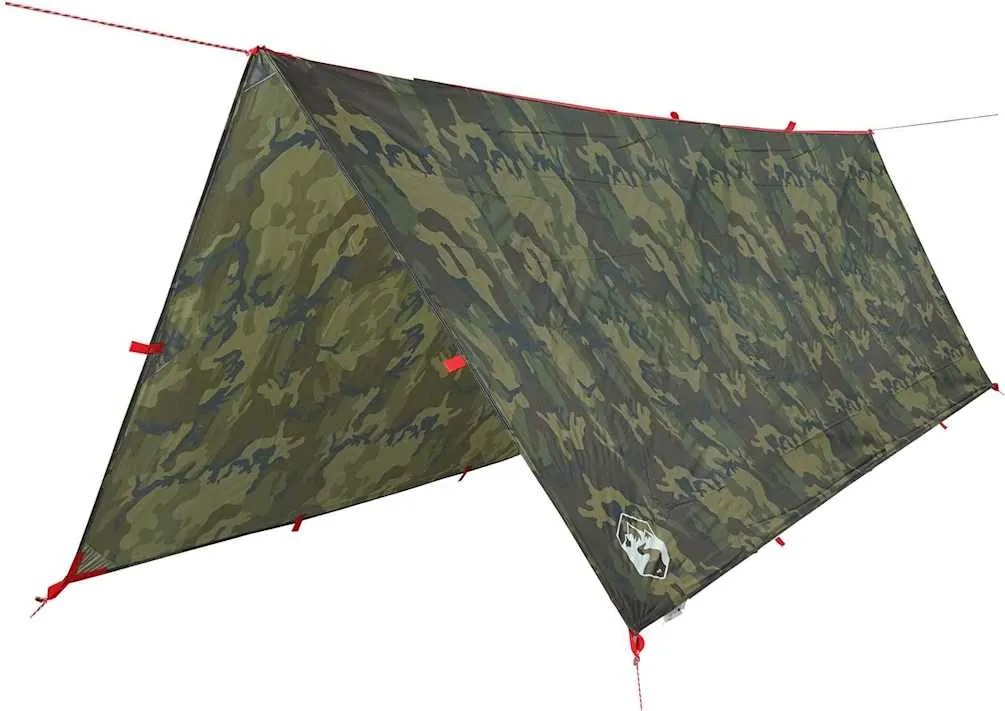 vidaXL Prelată de camping, camuflaj, 406x306 cm, impermeabilă