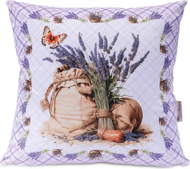 Set de 3 fețe pernuțe LAVANDĂ 45 x 45 cm