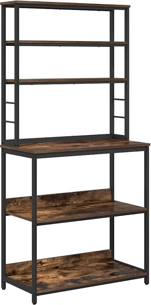 vidaXL Raft de bucătărie Stejar fumuriu 80 x 40 x 168 cm Lemn compozit