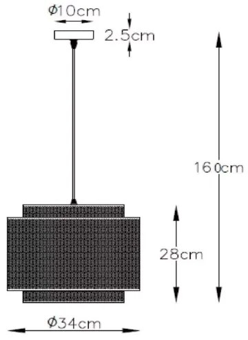 Lustră pe cablu ORRIN 1xE27/60W/230V Lucide 02404/01/30