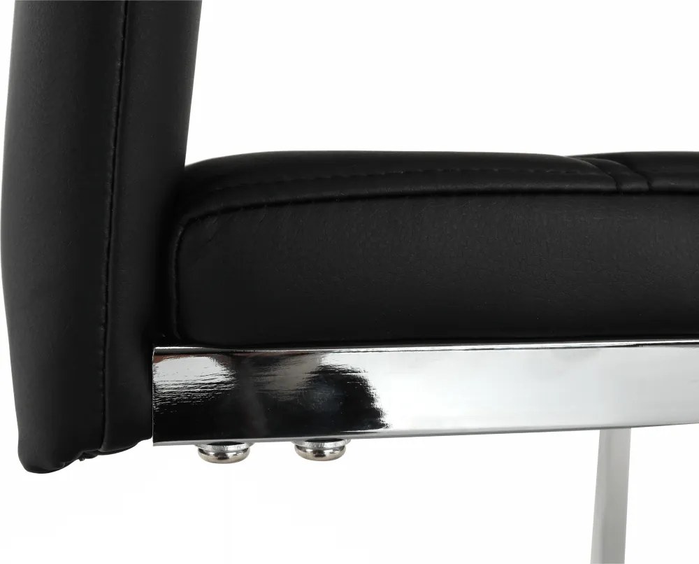 Scaun dining, negru / crom, VATENA