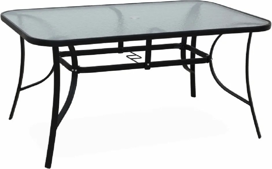 Masă dining, sticlă securizată/oţel, PASTER