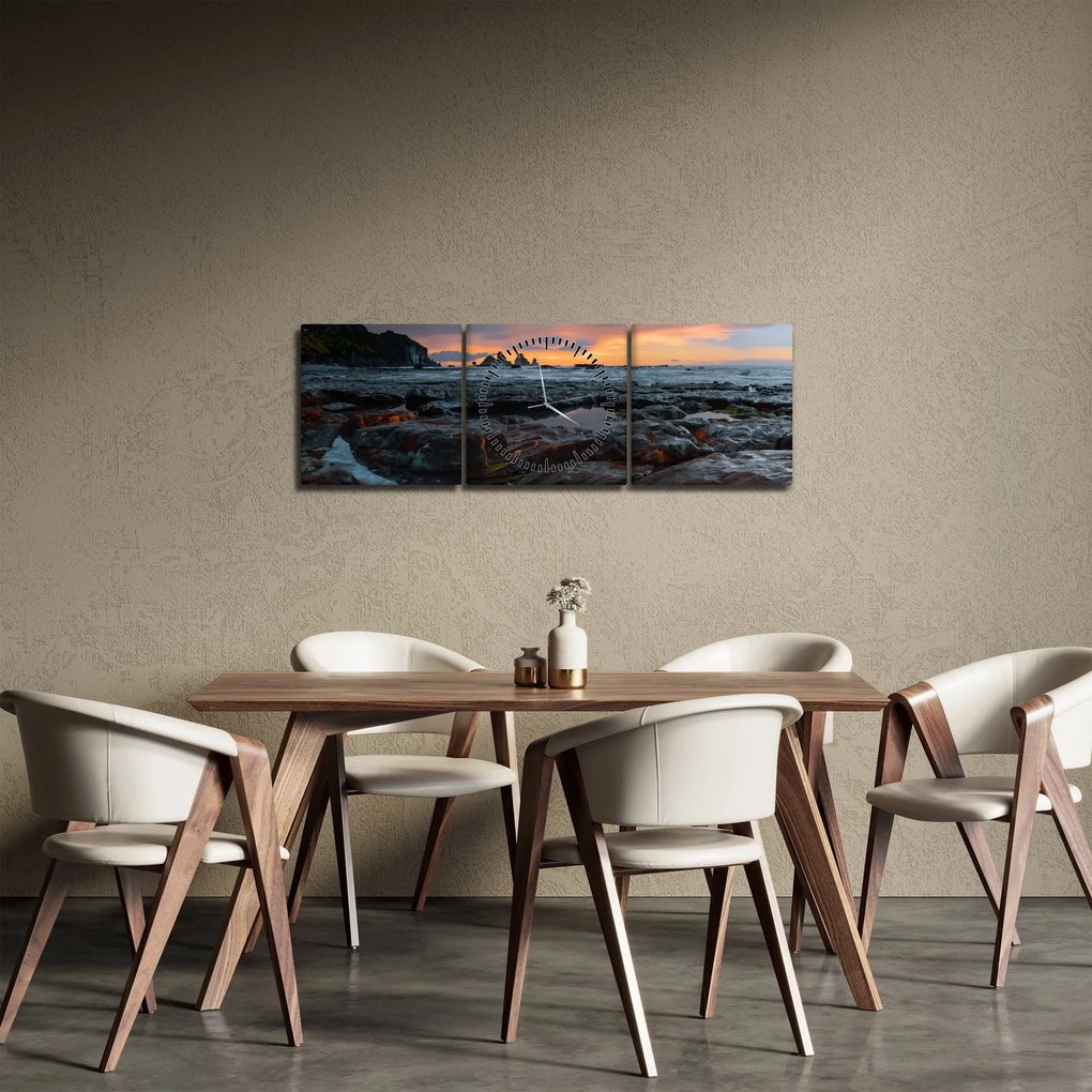Tablou - peisaj din Noua Zeelanda (cu ceas) (90x30 cm)