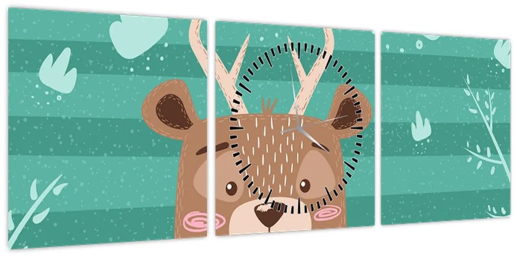 Tablou - Cerbul mic (cu ceas) (90x30 cm)