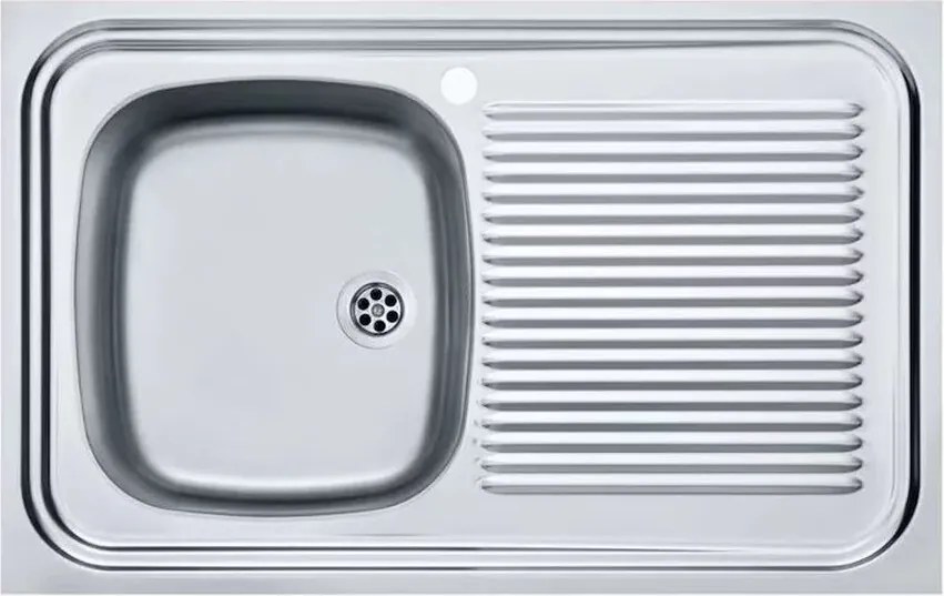 Chiuveta bucatarie inox Franke Simplex 80x50 cm cu 1 cuva cu picurator dreapta finisaj texturat