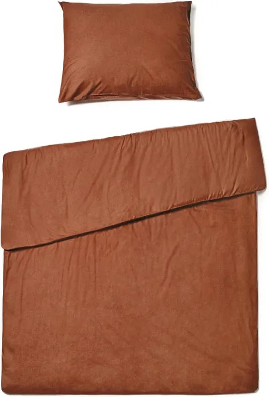 Lenjerie de pat din bumbac CALMORA maro Dimensiune lenjerie de pat: 2 buc 70 x 90 cm | 160 x 200 cm