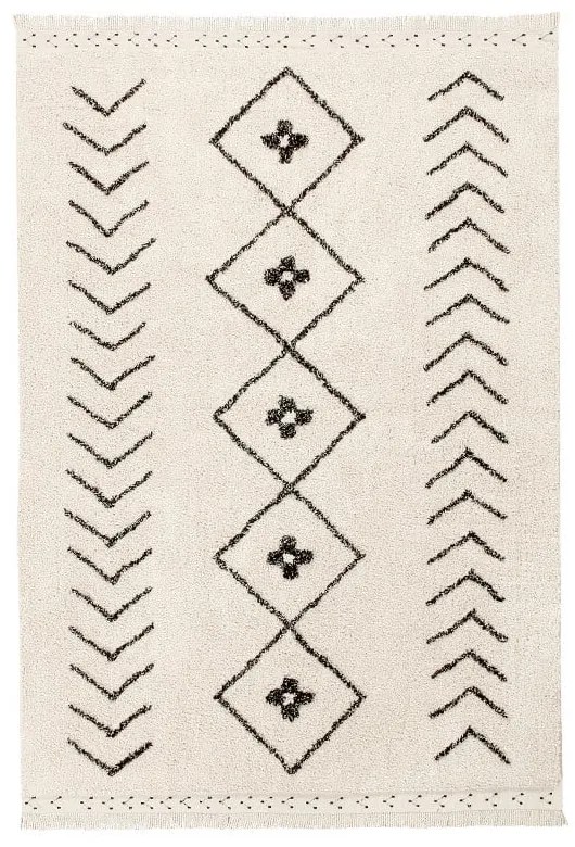 Covor crem lavabil/țesut manual din bumbac 170x240 cm Bereber Rhombs – Lorena Canals
