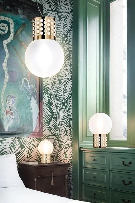 Veioza design Glam Retro realizata manual Atmosfera Medium Gold
