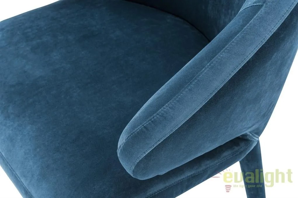 Scaun elegant design LUX Cardinale, catifea albastra 112067 HZ