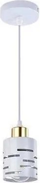 Lustră suspendată pe cablu ELEN 1xE27/35W/230V alb/auriu