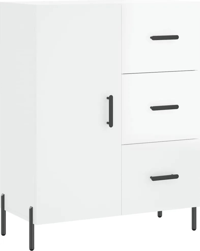 vidaXL Servantă, alb extralucios, 69,5x34x90 cm, lemn compozit