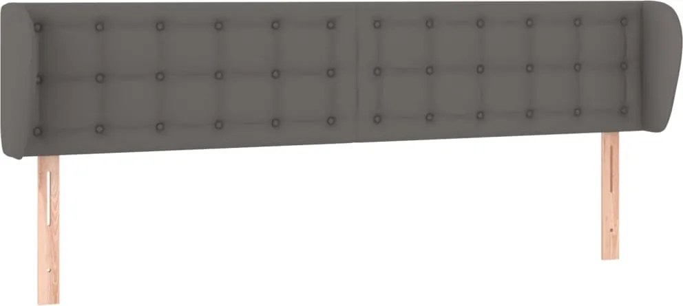 vidaXL Tăblie de pat cu aripioare gri 203x23x78/88 cm piele ecologică