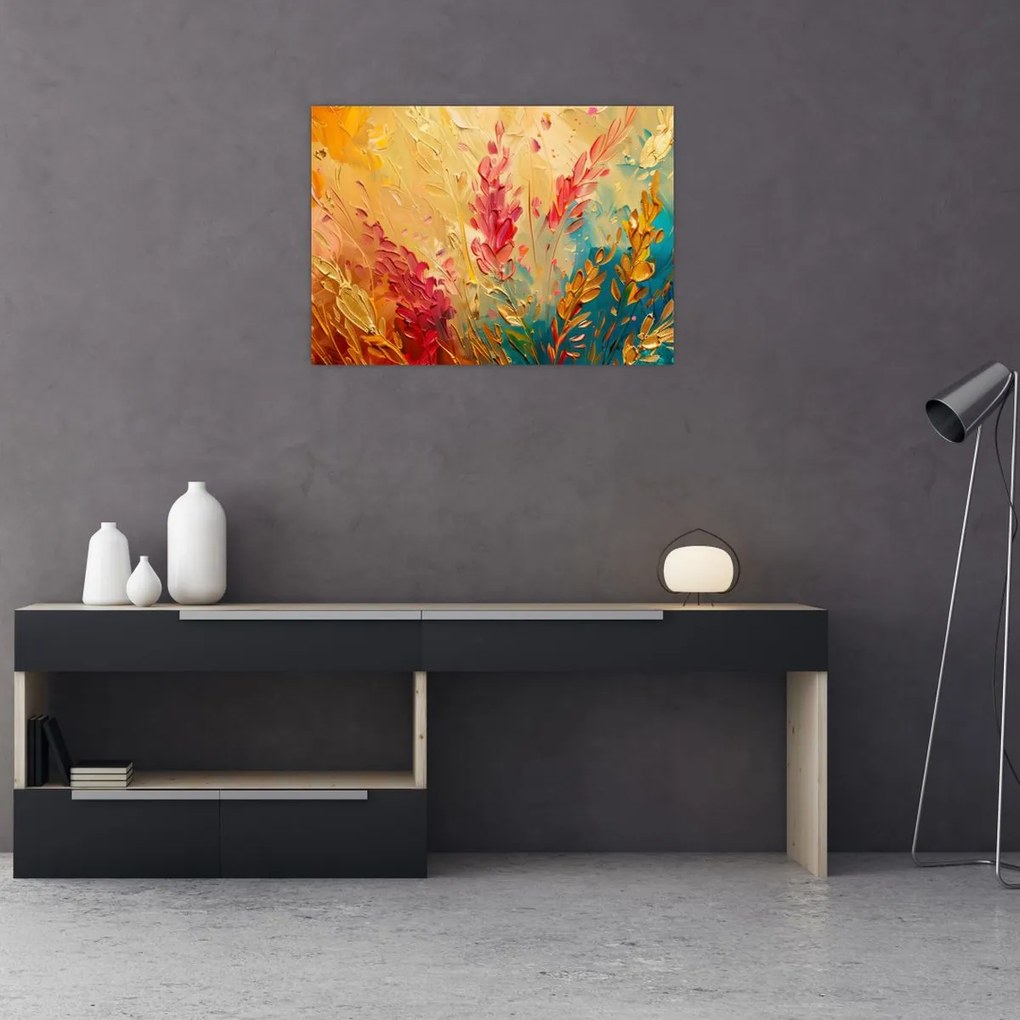 Tablou pe sticlă - Vopsirea câmpului (70x50 cm)