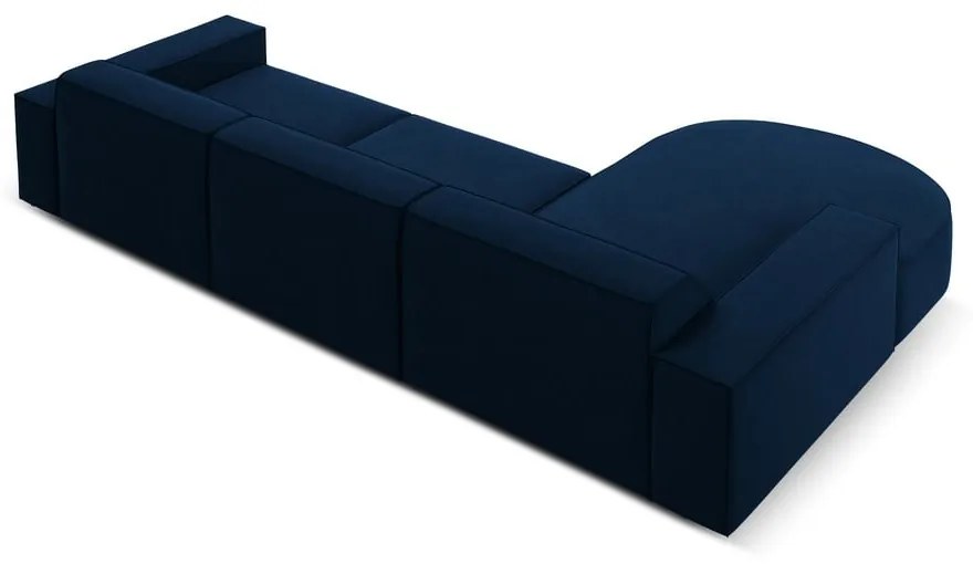 Colțar albastru cu tapițerie din catifea (cu șezlong pe partea stângă ) Jodie - Micadoni Home