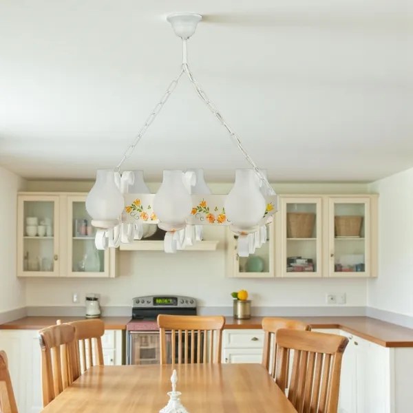 Brilagi - Candelabru cu lanț QUEEN 6xE14/40W/230V fag/crem