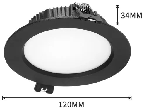 Immax NEO 07296L - Spot LED încastrat, reglabil, downlight, 12W, 230V, Wi-Fi, Ø 12 cm, negru