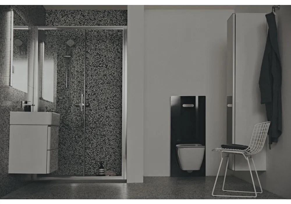 Modul Ideal Standard NeoX pentru vas wc suspendat, sticla neagra, actionare pneumatica Negru