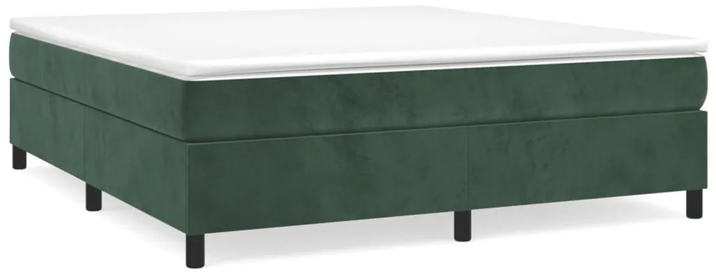 3121135 vidaXL Cadru de pat box spring, verde închis, 180x200 cm, catifea