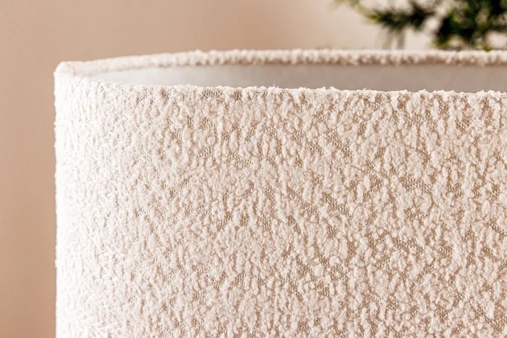 Lampa de masa, Lemn, Tesatura Boucle, Alb, LOVERS 60cm, A-46649 VC