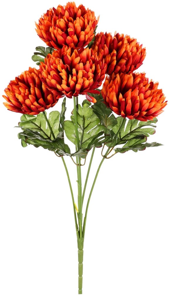 Buchet de crizanteme maro, 17 x 28 cm, artificiale