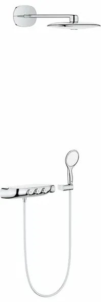 Sistem de dus cu termostat Grohe Rainshower Smartcontrol 360 Duo suprafata de pulverizare alba