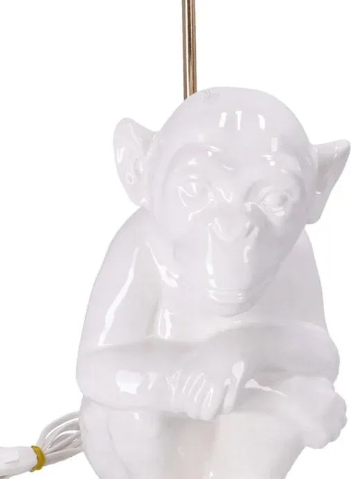 Lampa ceramica Maimuta Alba h 35 cm