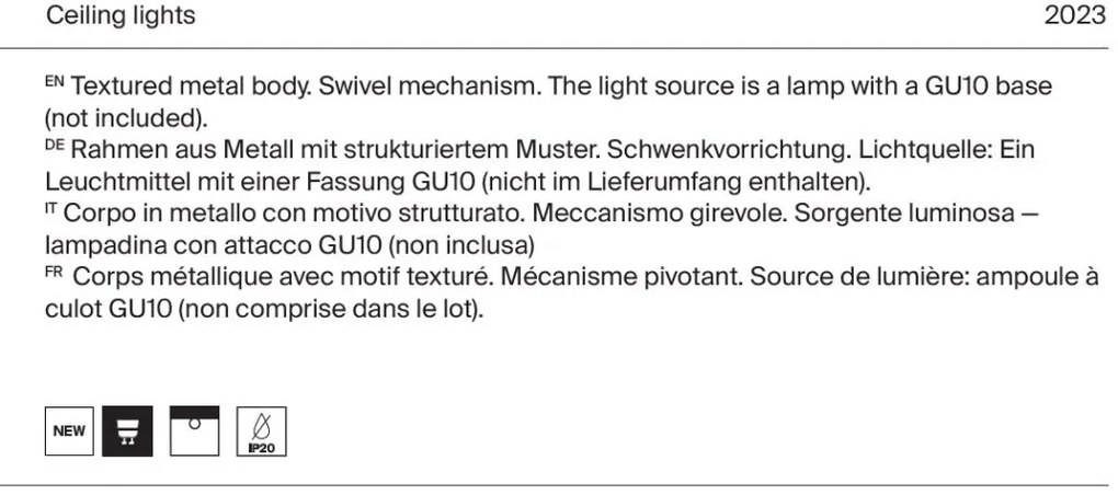 Aplica de perete / tavan design tehnic Focus alb