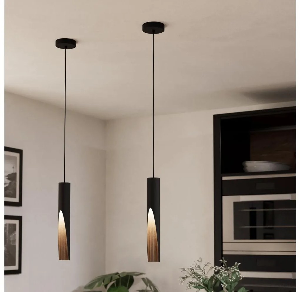 Lustră LED pe cablu Eglo 901732 BARBOTTO 1xGU10/4,5W/230V 3000K negru/maro