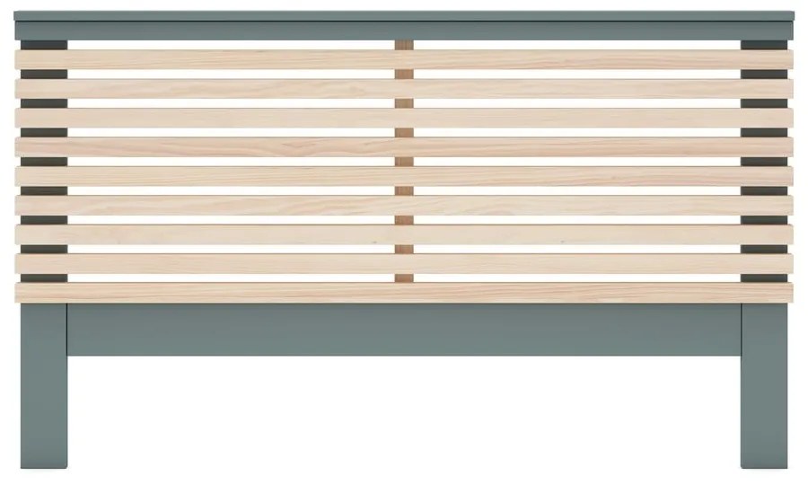 Tăblie de pat în culoare naturală/verde prăfuit cu aspect de lemn de pin 163x100 cm Estefania – Marckeric