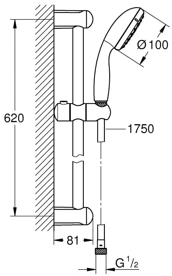 Pachet complet baterii baie Grohe Bau Edge marimea S(GRO11292701), plus solutie de curatat baterii(48166000)