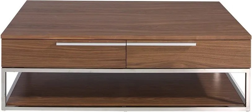 Masuta de cafea moderna design LUX Walnut and Chrome
