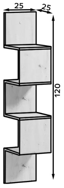 Polita de perete SUNEDO 25x125 cm, neagra