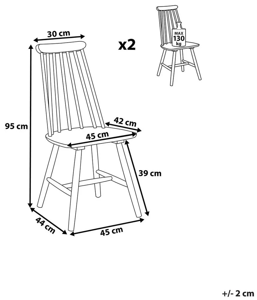 Set 2 buc. scaune pentru sufragerie Burank (negru). 1009960