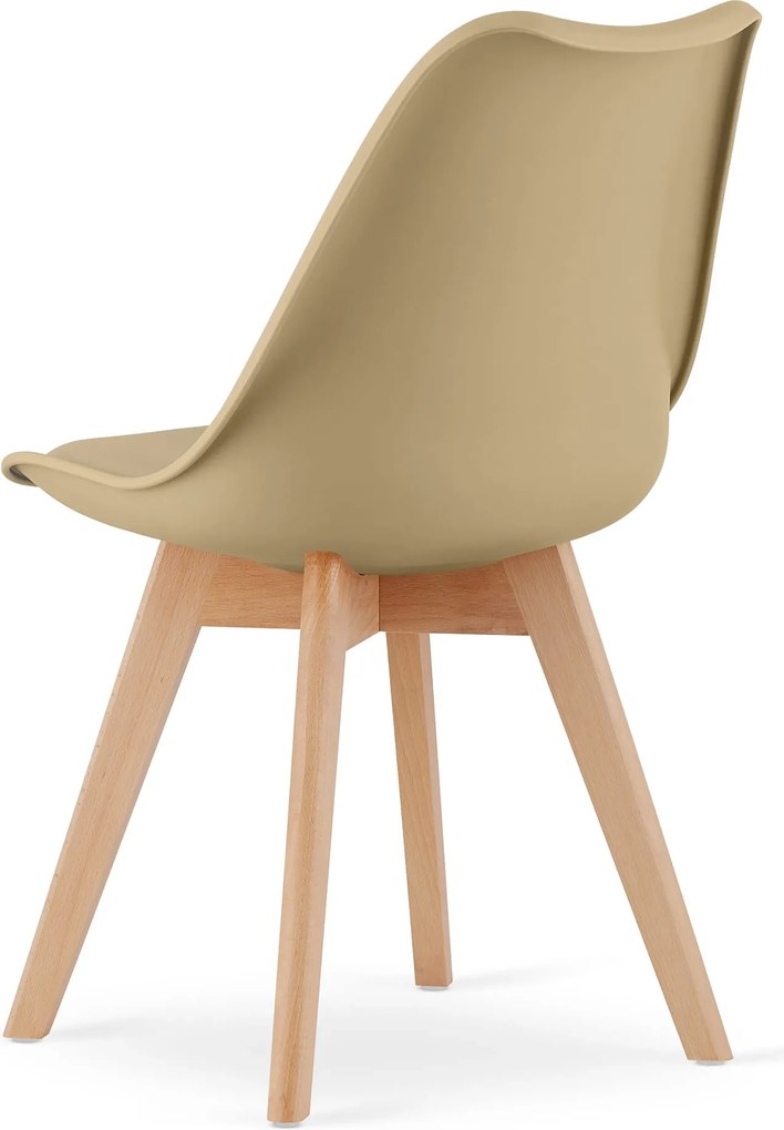 OFERTA Scaun bej BALI MARK cu picioare din lemn de fag Calitate II