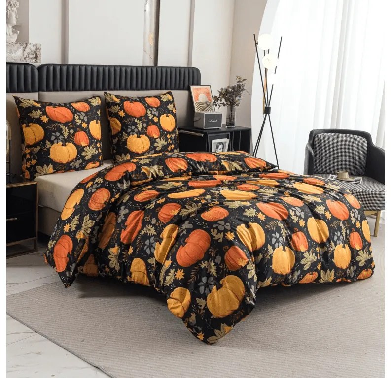 Lenjerie de pat din microfibra ORANGE PUMPKINS colorate Dimensiune lenjerie de pat: 70 x 90 cm | 140 x 200 cm
