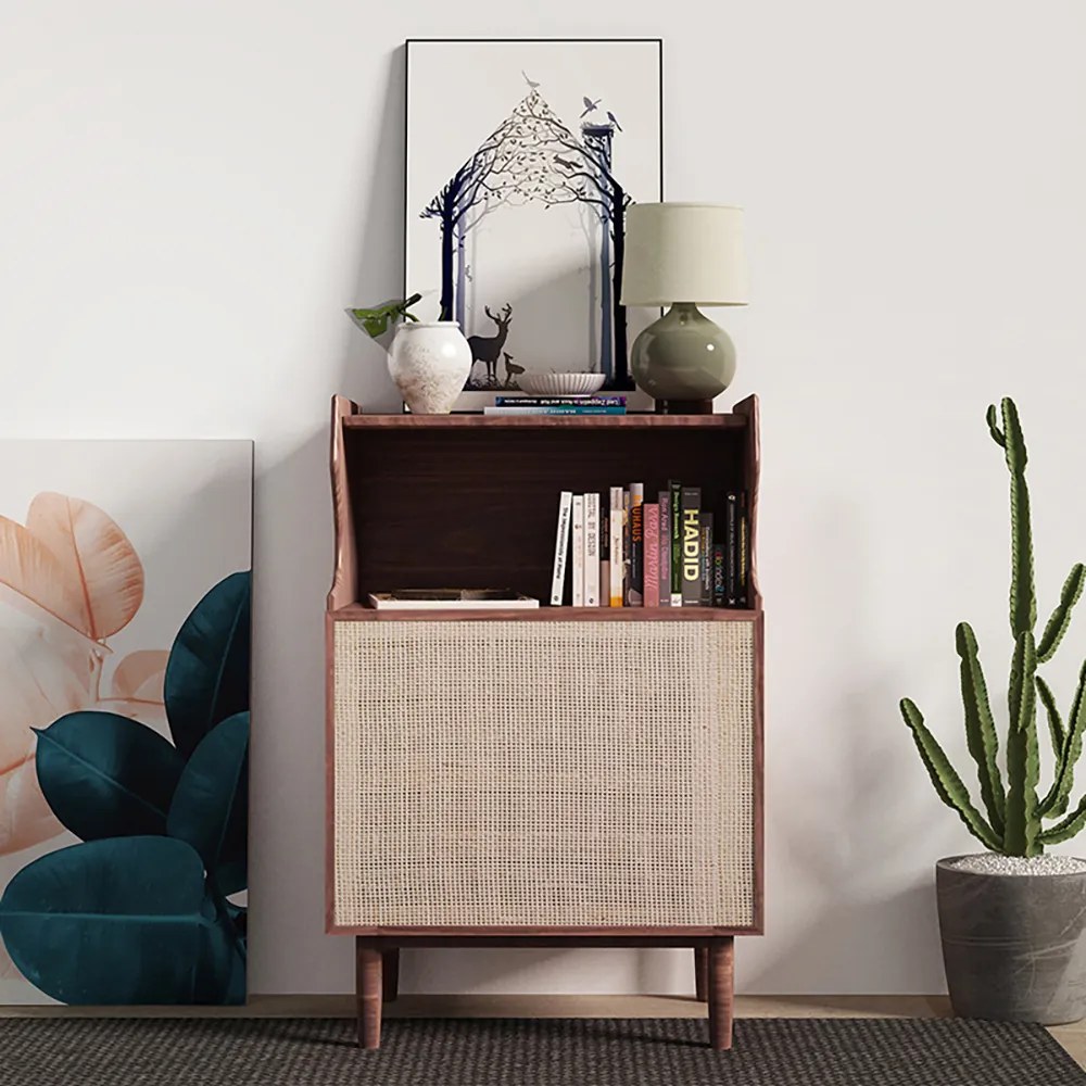 Nightstand japonez în stilul Japandi, culoare nuc DEPRIMO 21856, perfect pentru dormitor by Deprimo