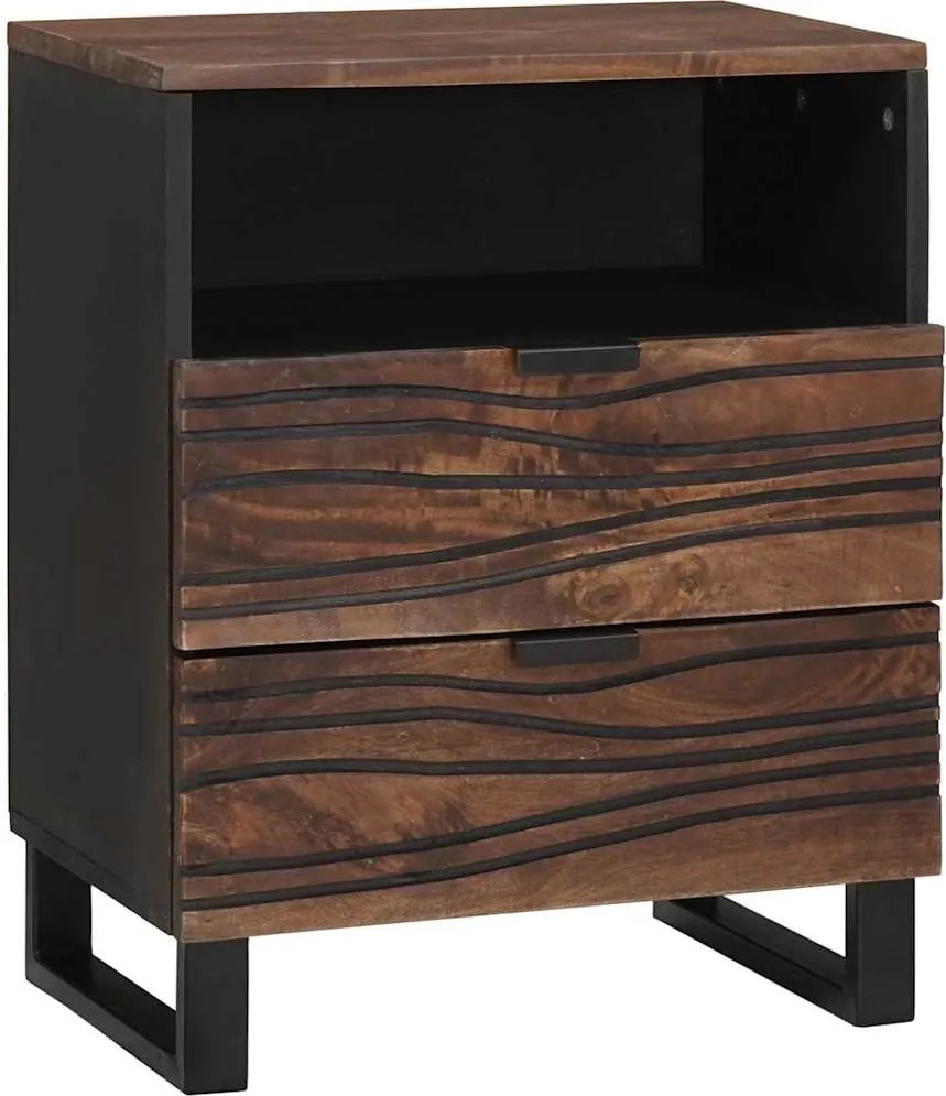 vidaXL Dulap de noapte castan 50 x 33 x 62 cm Lemn masiv de acacia